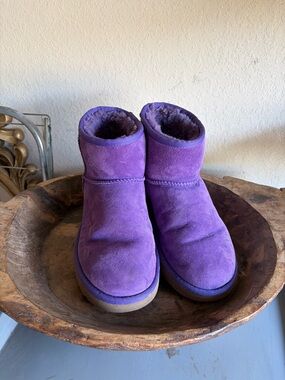 UGG Purple Suede Classic Short Boots